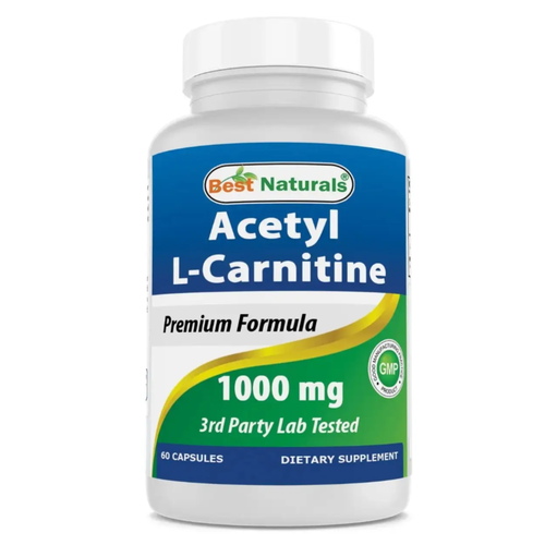 Л-Карнитин Best Naturals Acetyl L-Carnitine 1000 mg. 60 капс l карнитин life extension 30 капсул для похудения мозга сердца обмена веществ помогает поддерживать здоровый клеточный энергетический обмен