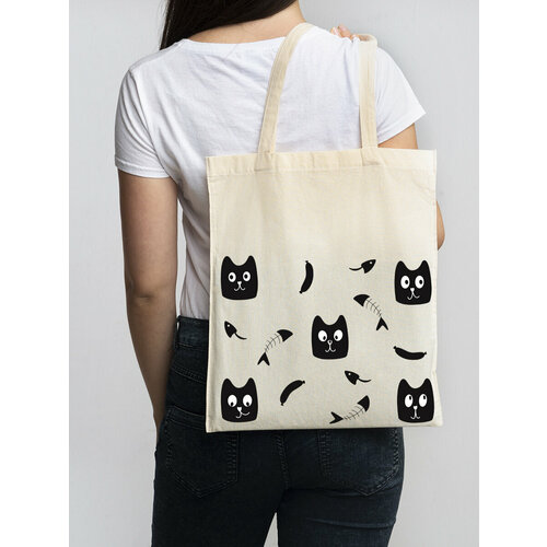 фото Сумка шоппер just4you, фактура матовая, плетеная, черный, бежевый