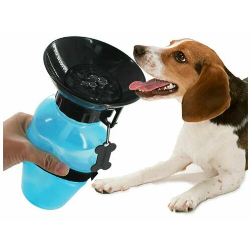 Поилка-бутылка для животных дорожная (550 мл)