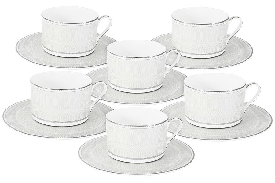 Чайный набор Жемчуг, 6 чашек 0,25 л, 6 блюдец (Anna Lafarg Emily)