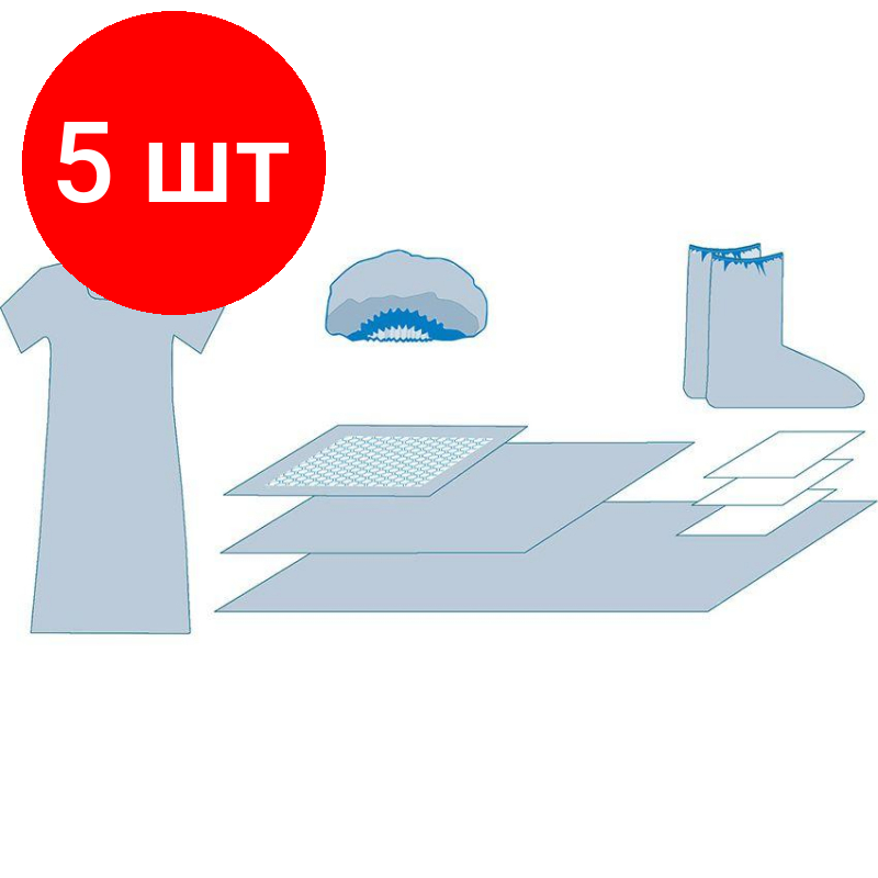 Комплект 5 ком, Комплект акушерский медицинский, стерил. КБР-12 Гекса