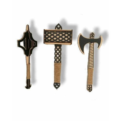 Детское деревянное оружие Средневековье 3 игрушечный деревянный топор 40см