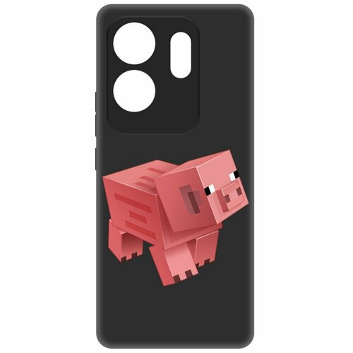 Чехол-накладка Krutoff Soft Case Minecraft-Свинка для INFINIX Zero 30 4G черный чехол накладка krutoff soft case пацаны враги для infinix zero 30 4g черный