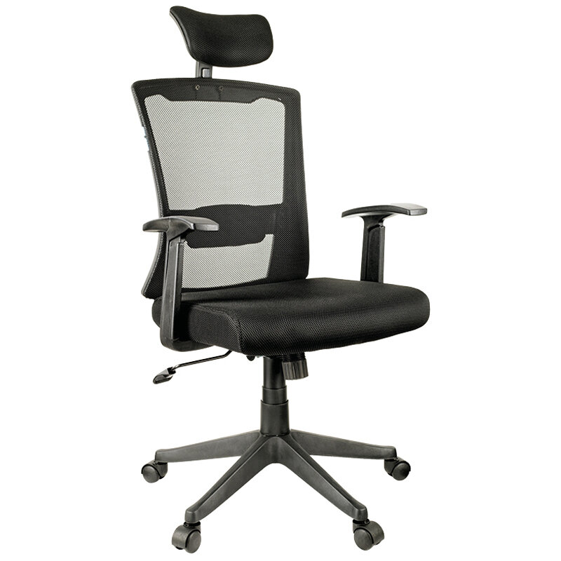 Компьютерное офисное кресло (стул) руководителя Helmi HL-E31 "Ergo", рег. подгол. и пояс. упор, мех. кач. "Люкс", ткань черная