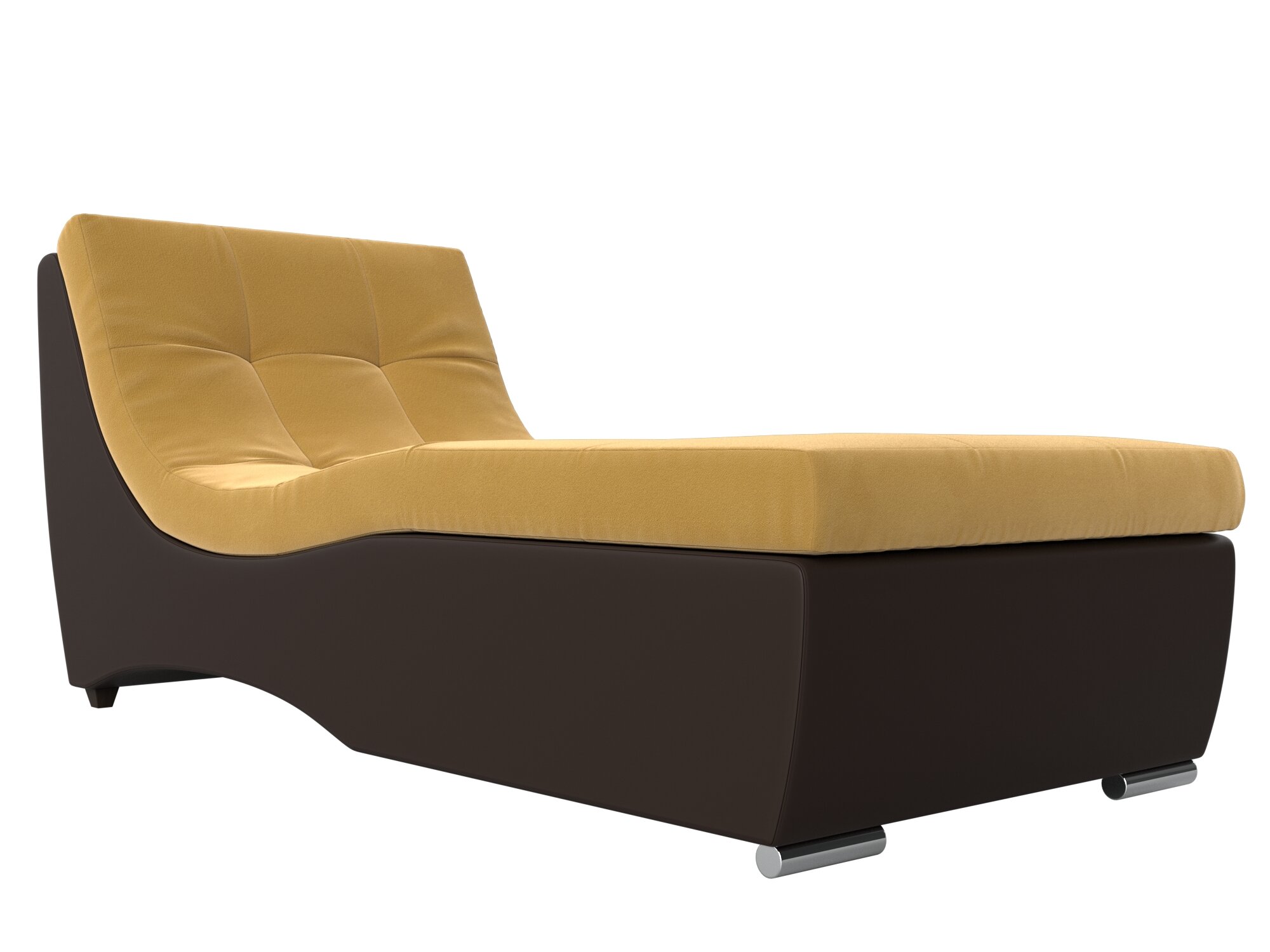 фото Модуль Лига Диванов Монреаль канапе Микровельвет ЖелтыйКоричневый