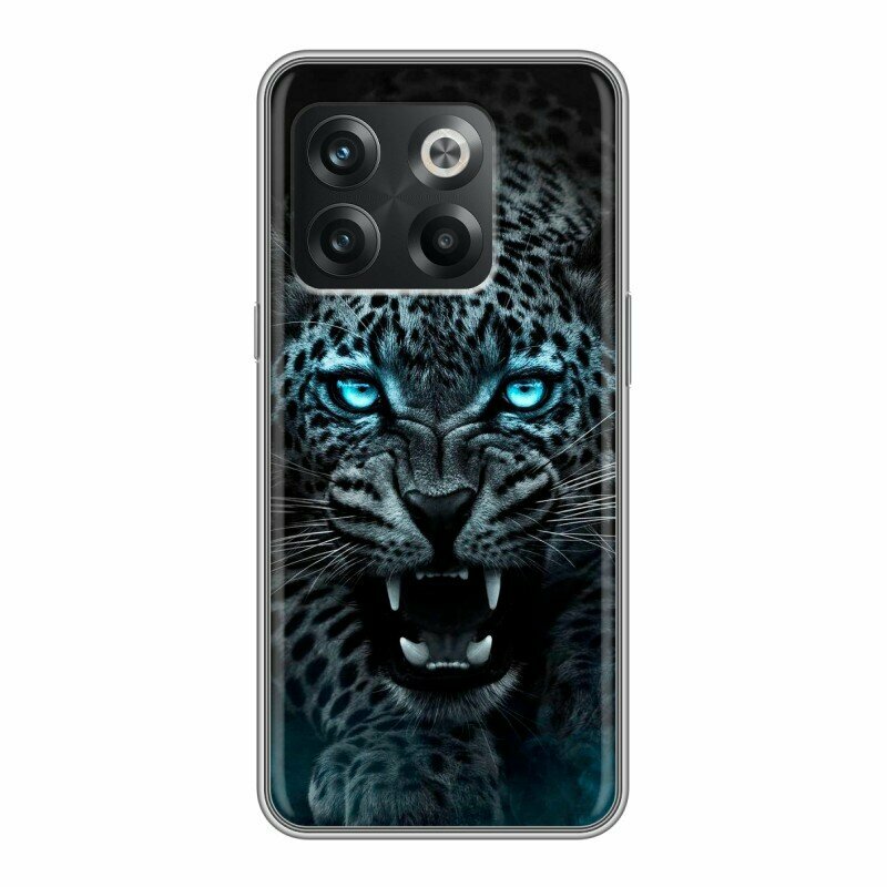 Дизайнерский силиконовый чехол для ВанПлюс 10Т / OnePlus 10T Темный леопард