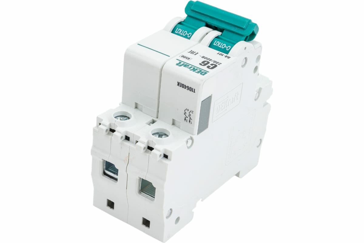 DEKraft Автоматический выключатель (АВ) ВА-101, 2 Р, хар-ка C, 6 А, 4.5 кА 11064DEK — фото 1