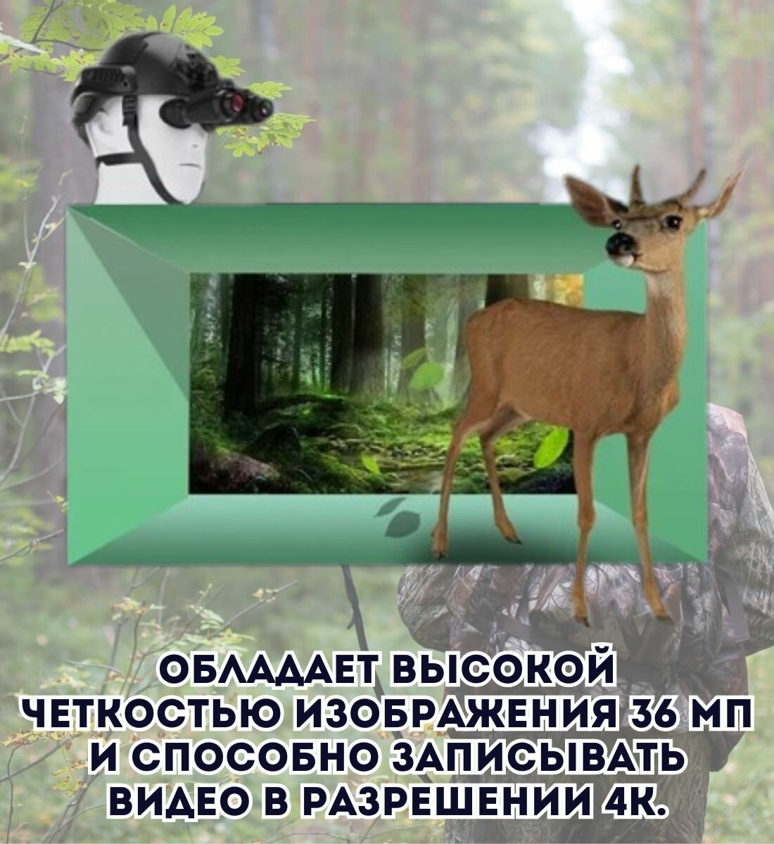 Тактический бинокль ночного видения с инфракрасным светодиодом до 300 м, ANYSMART 8х