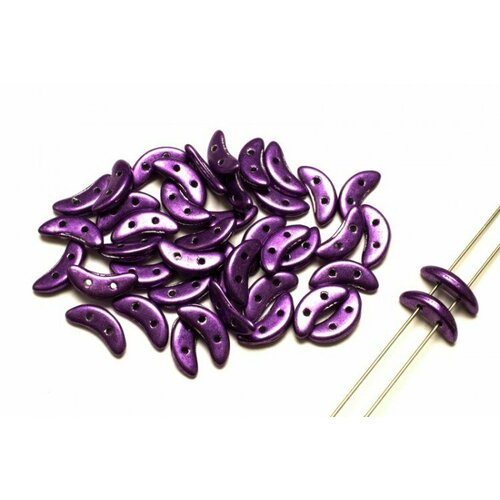 Бусины Crescent beads 10х3мм, цвет 0310-77031CR Saturated Metallic Purple, 708-038, 5г (около 40 шт) серьги aqua purple beads 1 шт