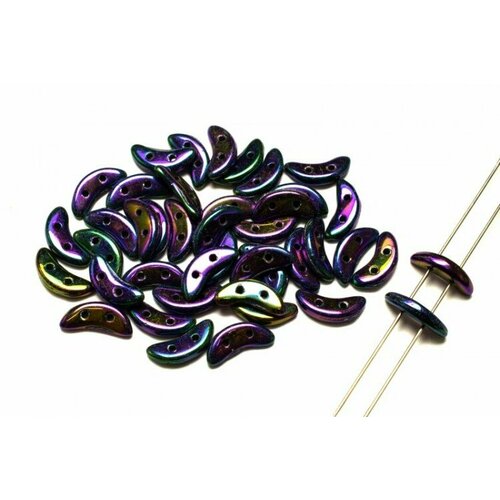 Бусины Crescent beads 10х3мм, цвет 0310-21495JT Iris Purple, 708-019, 5г (около 40 шт)