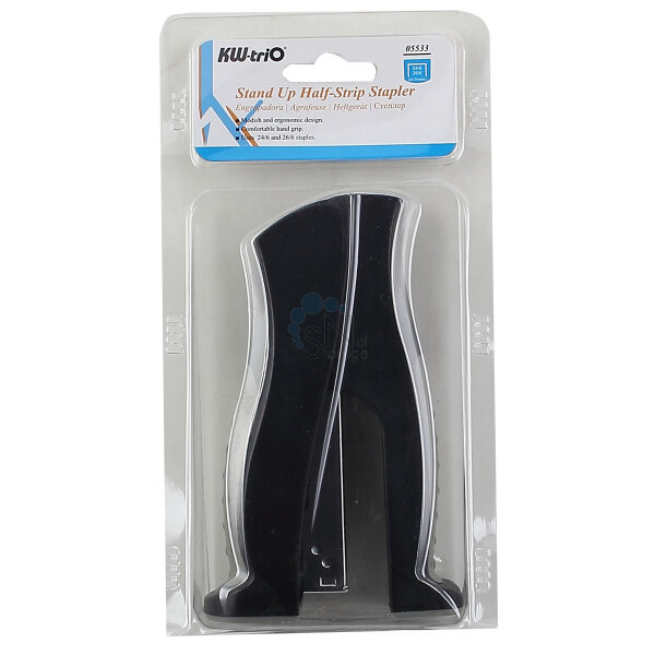 Степлер Kw-Trio Mini Air touch 24/6 26/6 (20листов) синий 50скоб пластик коробка - фото №4