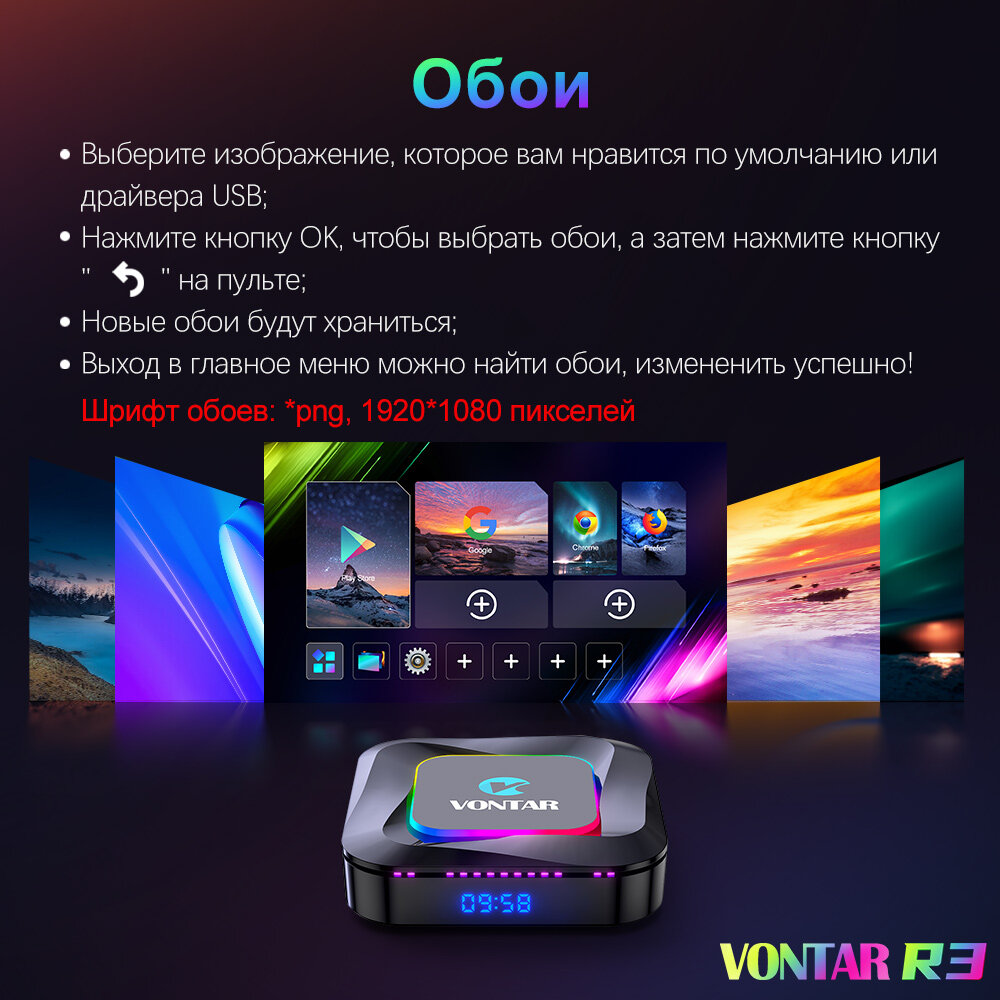 Смарт ТВ Приставка Vontar R3 RGB 4/64GB