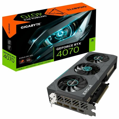 Видеокарта Gigabyte RTX4070 EAGLE OCV2 12GB GDDR6X 192-bit DPx2 HDMIx2 3FAN RTL