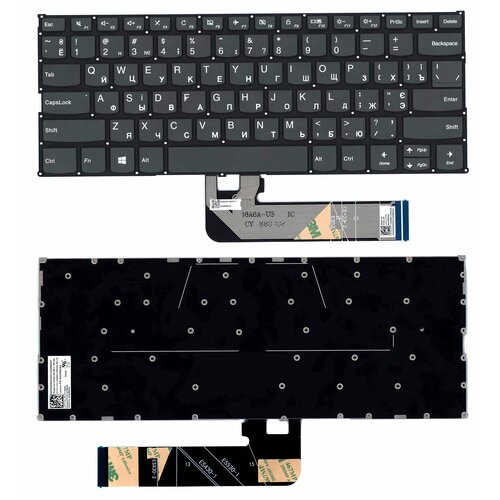 Клавиатура для ноутбука Lenovo Ideapad 530S-14ARR черная клавиатура для ноутбука lenovo ideapad 530s 14arr серая без рамки