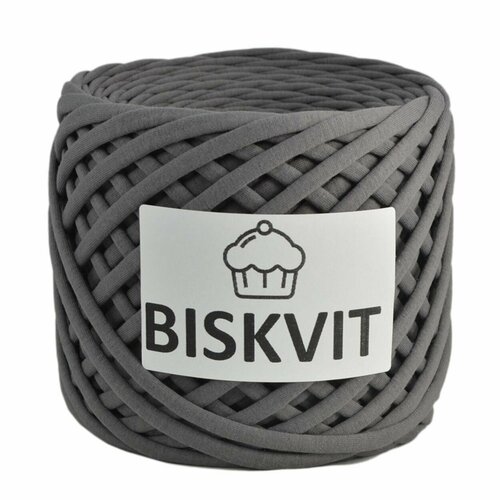 Трикотажная пряжа Biskvit (Бисквит) цвет Графит, 330гр. 100м. (100% хлопок), 1 моток.