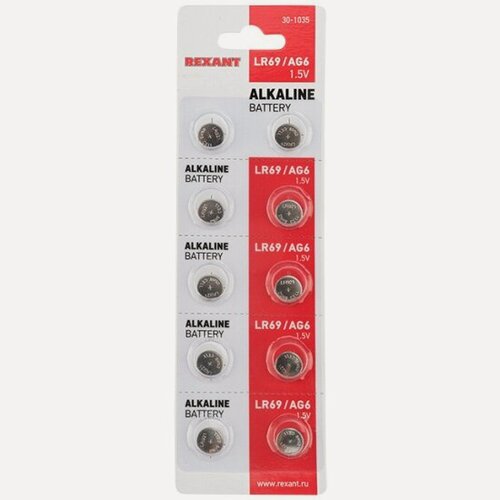 Изображение товара Элемент питания Rexant Alkaline LR69 (AG6/ LR921/ 171/ V371/ SR920W) бл 10