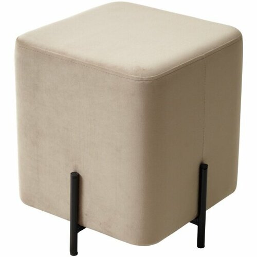 Пуф M-CITY для гостиной феликс квадратный бежевый 5 велюр черный каркас 5270₽