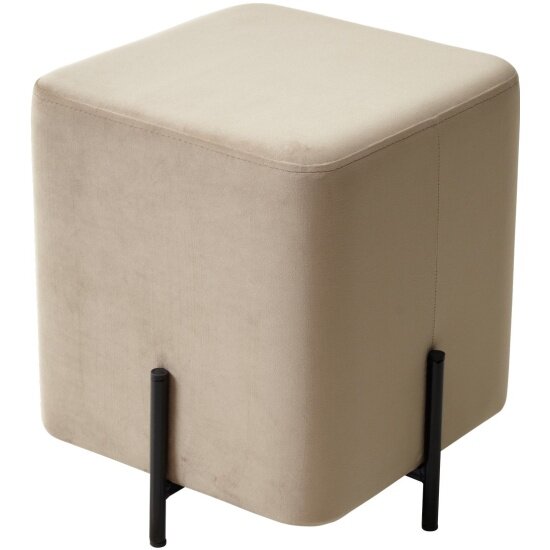 фото Пуф M-CITY для гостиной феликс квадратный, бежевый #5, велюр / черный каркас
