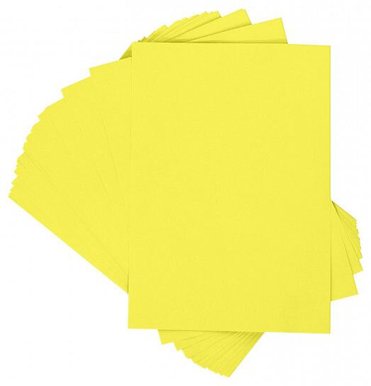 Цветная бумага LITE для принтера А4 50 листов ярко желтый