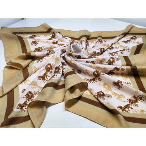 Платок , 100х100 см, голубой, красный