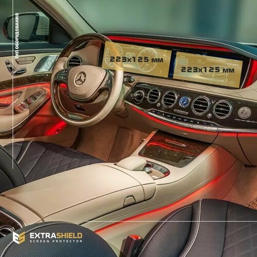 Стекла защитные для экранов Mercedes-Benz, S-Class, 2013 - 2017 2шт. 290х108 мм (глянцевые)