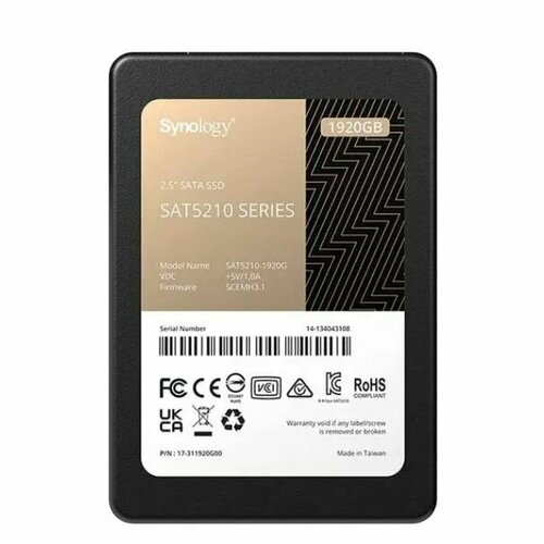 SSD жесткий диск SATA 25 Synology SAT5210 192Тб SAT5210-1920G 8218300₽