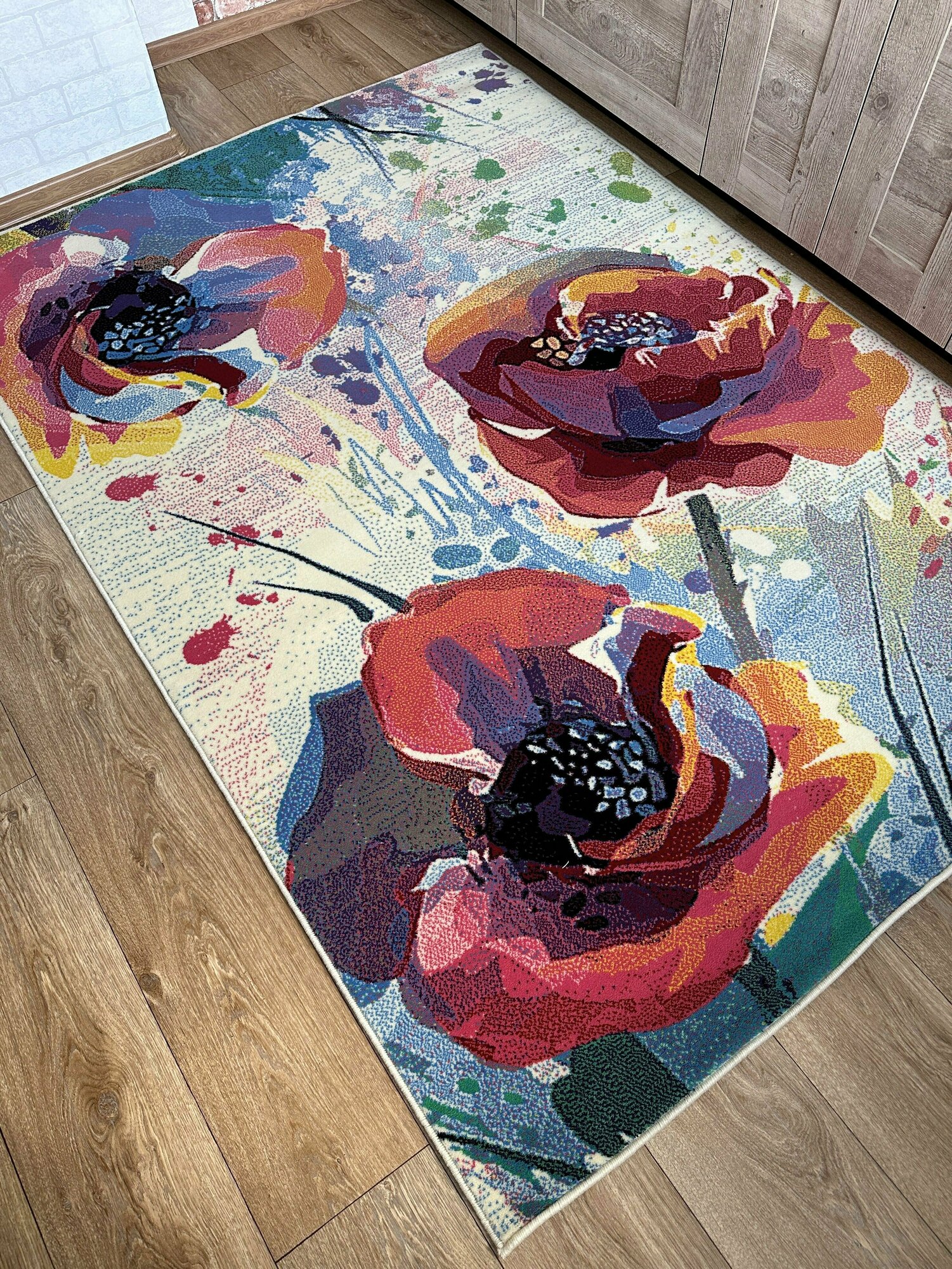 фото Ковер 240 на 340 см. из Монголии HUNNU 6A1616_001, разноцветный, 80% шерсть, 20% полиамид