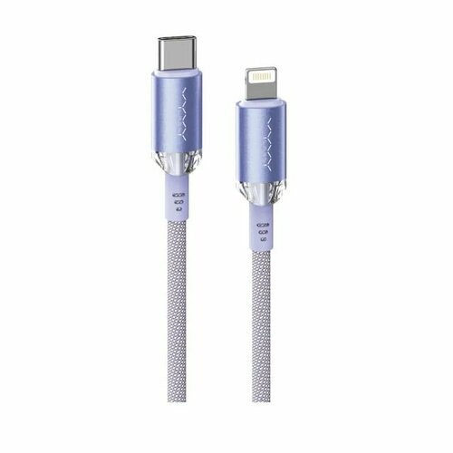 Кабель Vyvylabs Crystal Series Fast Charging Data Cable Type-C to Lightning 30W 1m VCSCL04 Purple кабель для зарядки xiaomi 6a type c fast charging data cable 1m белый