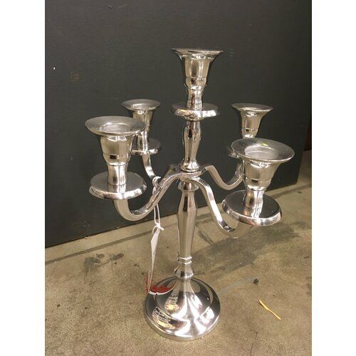 Подсвечник Канделябр на 5 свечей H28cм, серебро