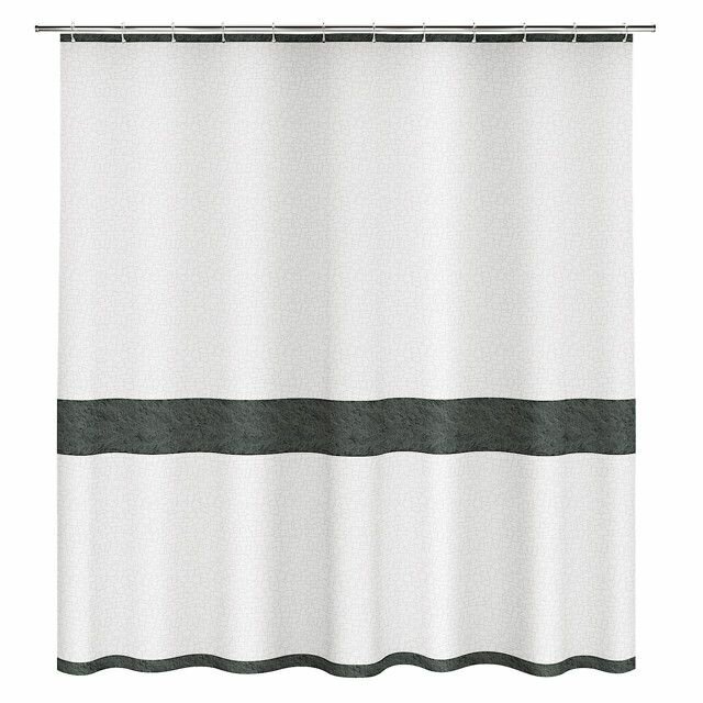 Занавеска для ванной Black 180х180см полиэстер черная полоска