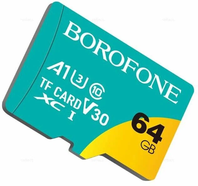 Карта памяти Micro SD BOROFONE, TF High speed Memory card, 64GB, Class 10 , A1, XC I, V30(оригинал)