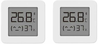 Xiaomi (комплект 2 шт) метеостанция умный дом Mijia Bluetooth Hygrothermograph 2 (LYWSD03MMC)