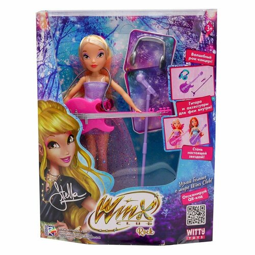 winx club сила энчантикса Кукла Winx Club Rock Стелла с крыльями и аксессуарами, 24 см Winx Club IW01332203