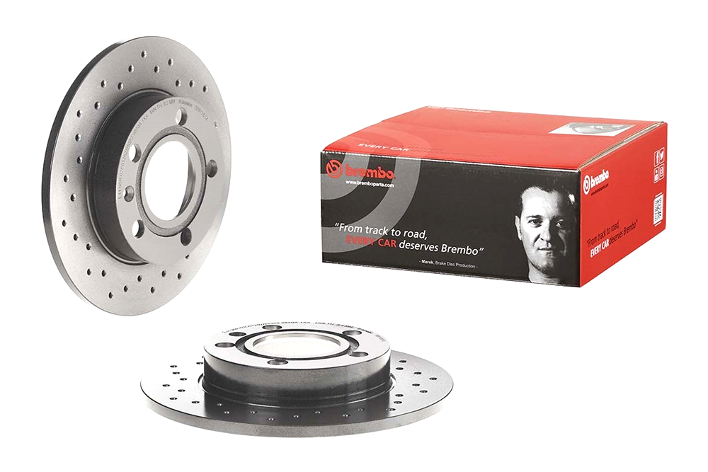 BREMBO 08.9136.1X диск тормозной задний перфорированный\ Audi (Ауди) a4 1.6-1.9tdi 01 (Комплект 2 штуки)