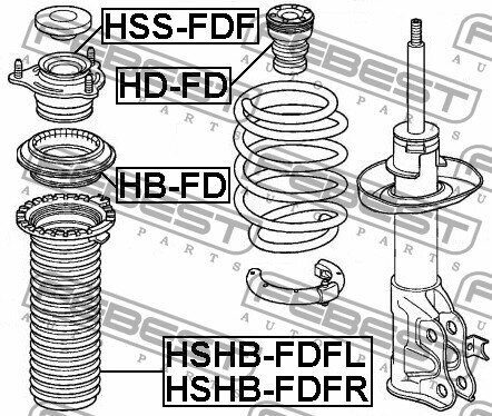 Пыльник переднего амортизатора, HSHBFDFR FEBEST HSHB-FDFR