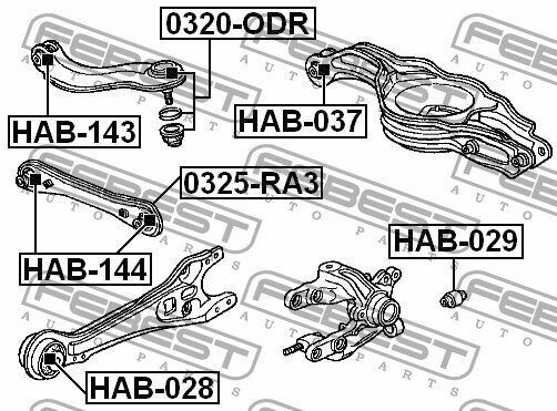 Тяга задн. поперечн. Honda Odyssey/Shuttle RA1/RA2, 0325RA3 FEBEST 0325-RA3