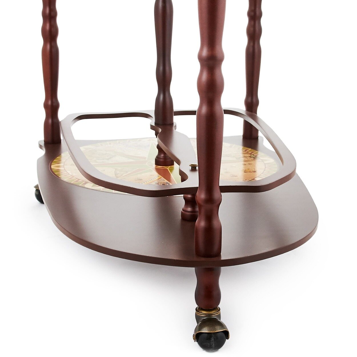 Глобус бар напольный со столом "Дионис" сфера 33 см, дерево. — фото 1