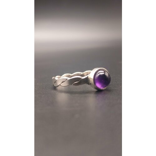 Кольцо обручальное, серебро, 925 проба, аметист, размер 17.5, серебряный