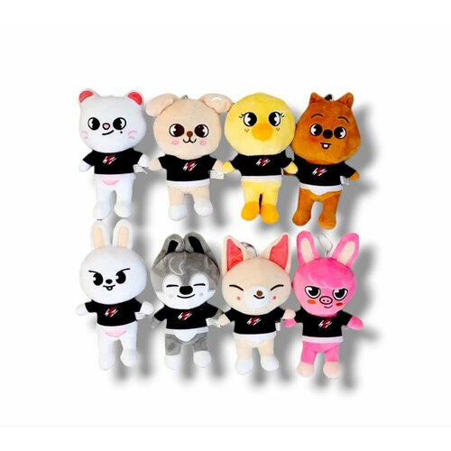 Набор мягких игрушек SKZOO бродячие дети 8 шт по 25 см skzoo clothes skzoo plush idol doll clothes 20cm clothes stray kids stuffed animal plushie cartoon hoodies skz stay