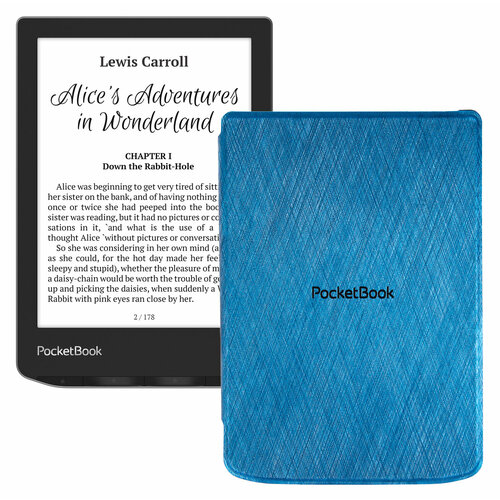 Электронная книга PocketBook 629 Verse, серый с обложкой Blue
