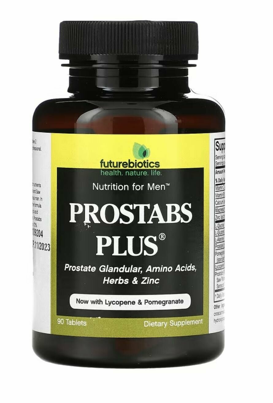 Futurebiotics, Пищевая добавка для мужчин Prostabs Plus, 90 таблеток