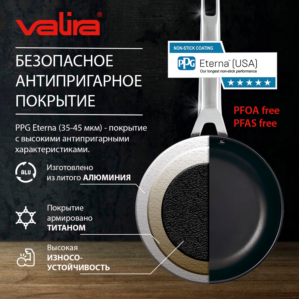 Сковорода без крышки Valira Aire индукционная 20см - фото №2