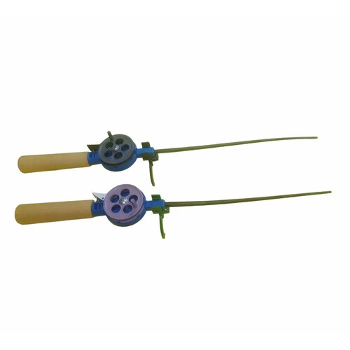 фото Зимние удочки пирс деревянная ручка, катушка с курком. набор 2 штуки