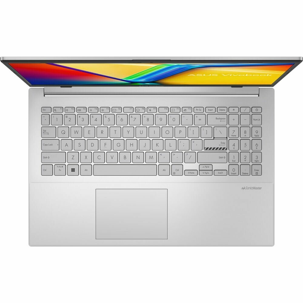 Ноутбук ASUS VivoBook Go 15 E1504GA-BQ527 15.6" (1920x1080) IPS/Intel N100/8GB DDR4/256GB eMMC/Intel UHD/Без ОС, серебристый (90NB0ZT1-M00VB0)