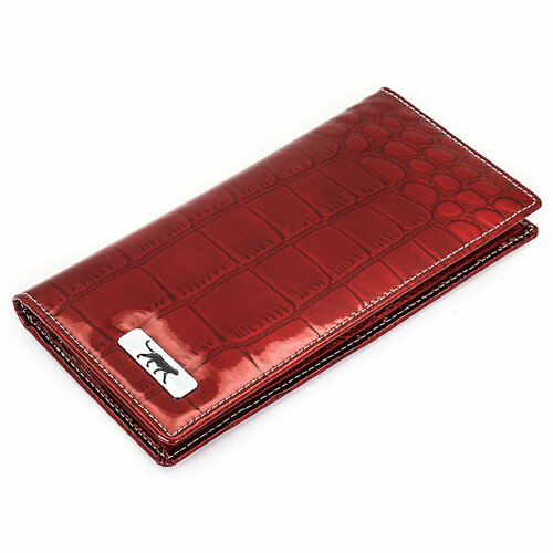 фото Кошелек sergio valentini, фактура тиснение, лаковая, красный