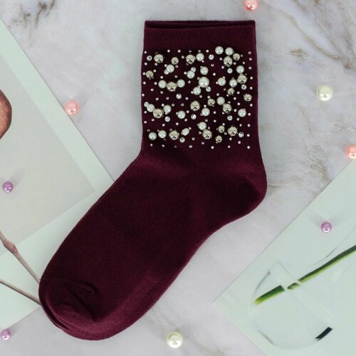 фото Носки , размер 36-41, красный, бордовый нет бренда