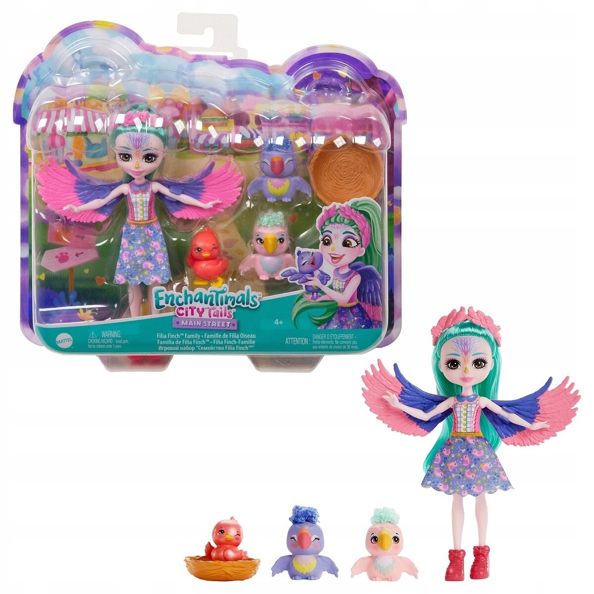 Кукла Mattel Enchantimals Семейство зябликов Филии Финч, арт. HKN15