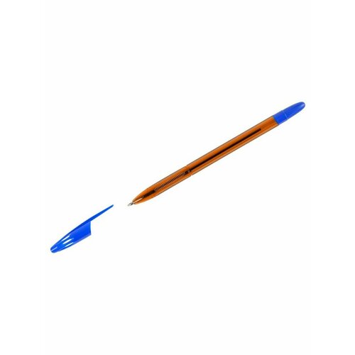 Ручка шариковая СТАММ 555 синяя 0.7мм тонированный корпу ручка шариковая стамм 049 синяя 1 0мм белый корпус 50 шт