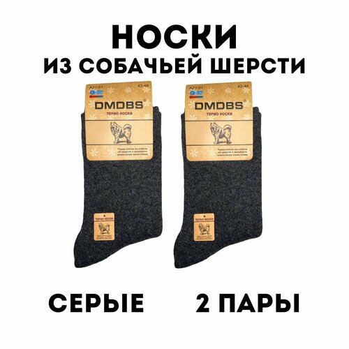 Носки , 2 пары, размер 42-48, серый