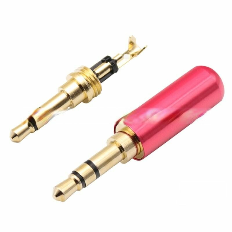 Аудио штекер, коннектор разъем Mini Jack 3.5мм, 3pin (Розовый)